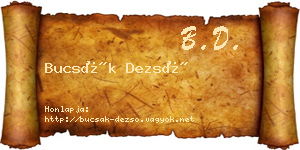 Bucsák Dezső névjegykártya