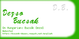 dezso bucsak business card