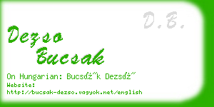 dezso bucsak business card